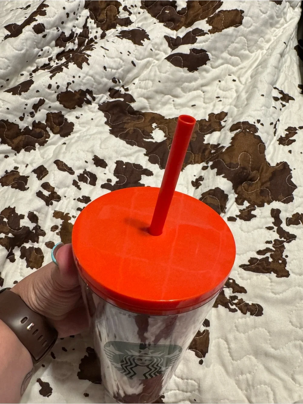Starbucks Red Glitter Tumbler with Straw